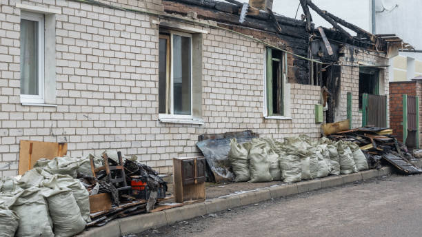 Professional Fire Damage Restoration technician working in Vincentown, NJ